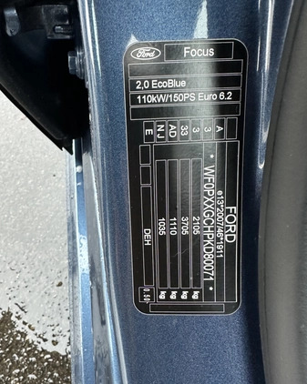 Ford Focus cena 69799 przebieg: 169344, rok produkcji 2019 z Goleniów małe 497